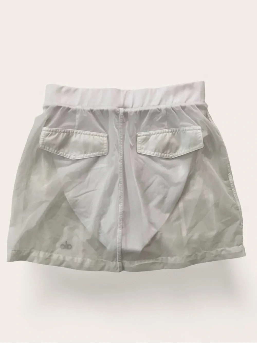 Alo Yoga Sheer White Cargo Skirt Size XS